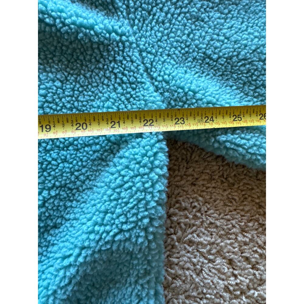 Maui and Sons Original Deep Pile Sherpa Turquoise Blue M Full Zip Hoodie Jacket - Picture 6 of 9